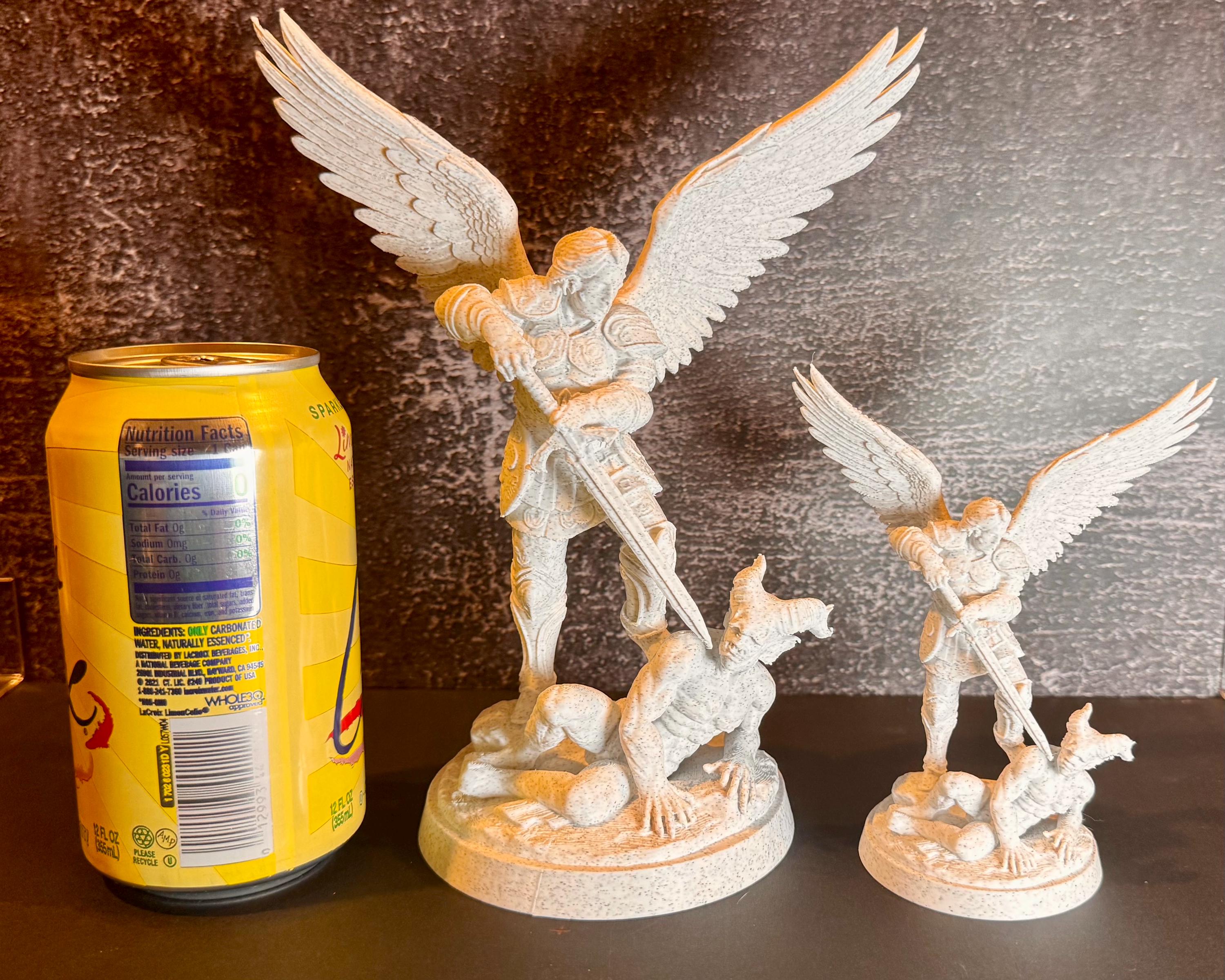 Archangel Michael Statue – 4.7” Desk Size – Christian Sculpture – Religious Decor – Desktop Series