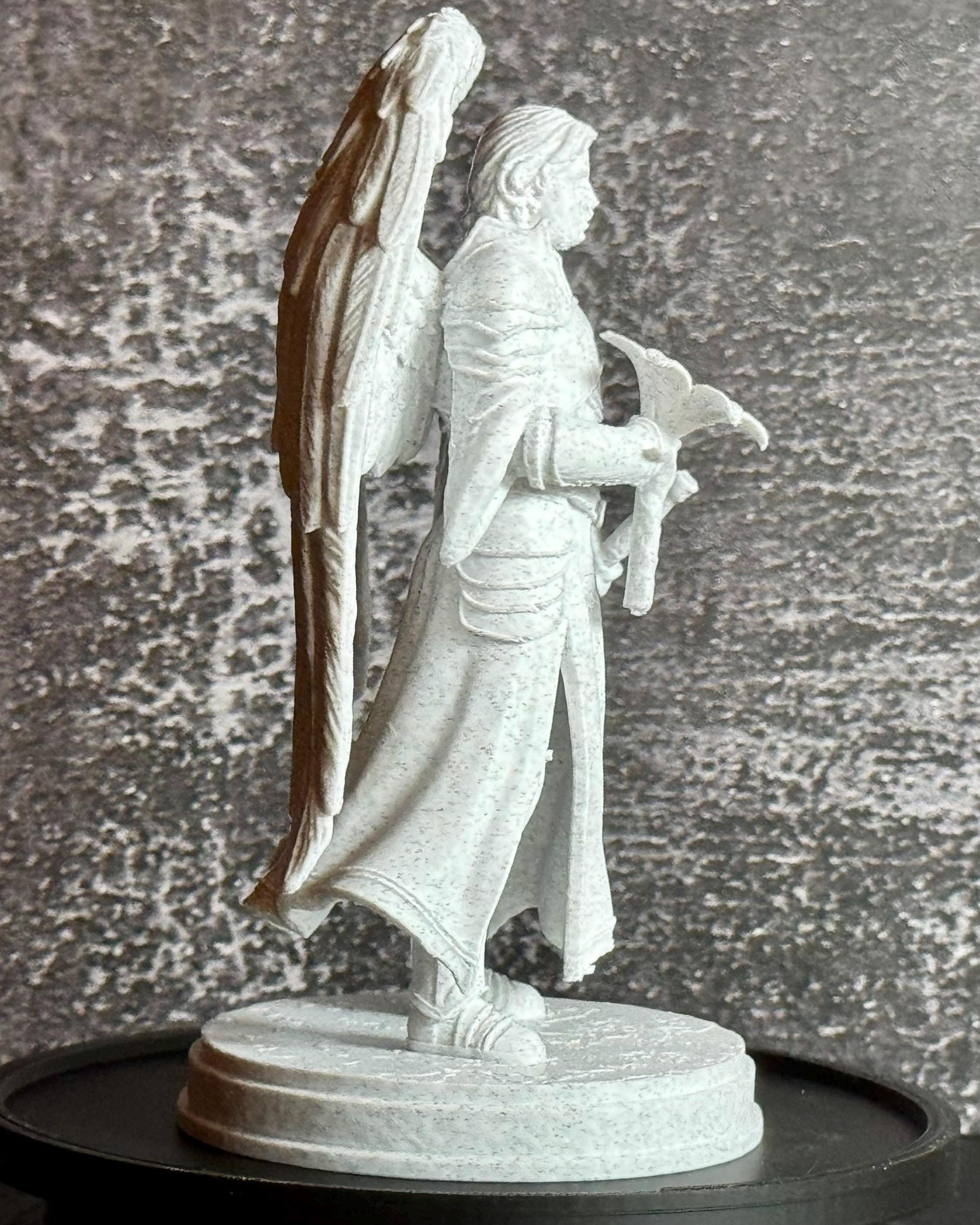 Archangel Gabriel Statue – Christian Religious Figurine – Angel with Lily – Faith Decor – Spiritual Gift