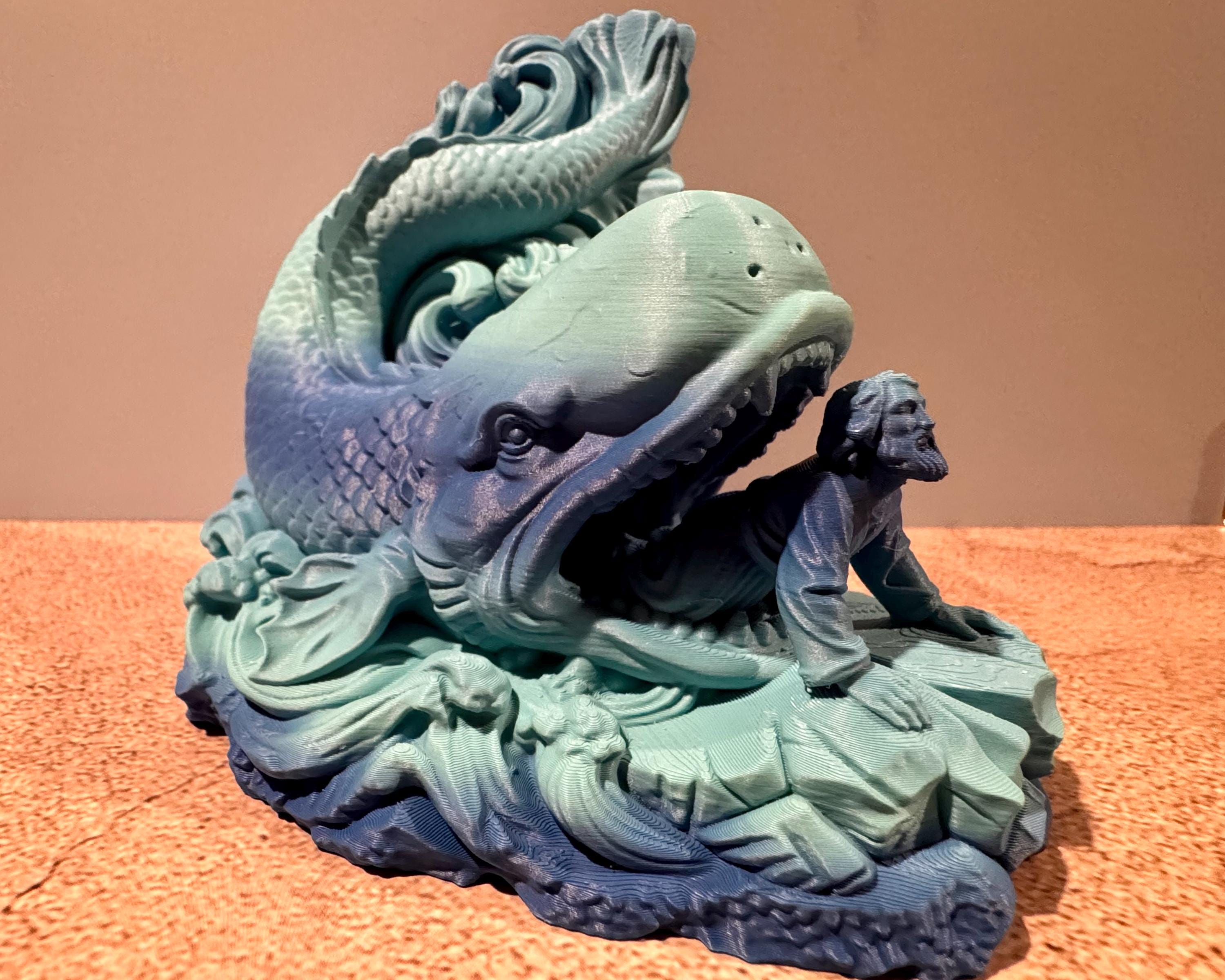 Jonah and the Whale – Christian Statue | Biblical Home Decor | Faith-Based Gift | 3D Printed Religious Sculpture