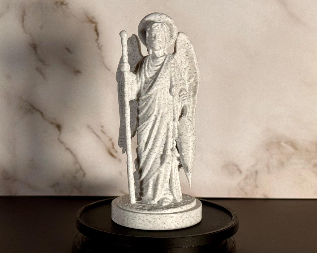 Archangel Raphael Statue –  3.7 “ Desk Size – Christian Sculpture – Religious Decor – Desktop Series