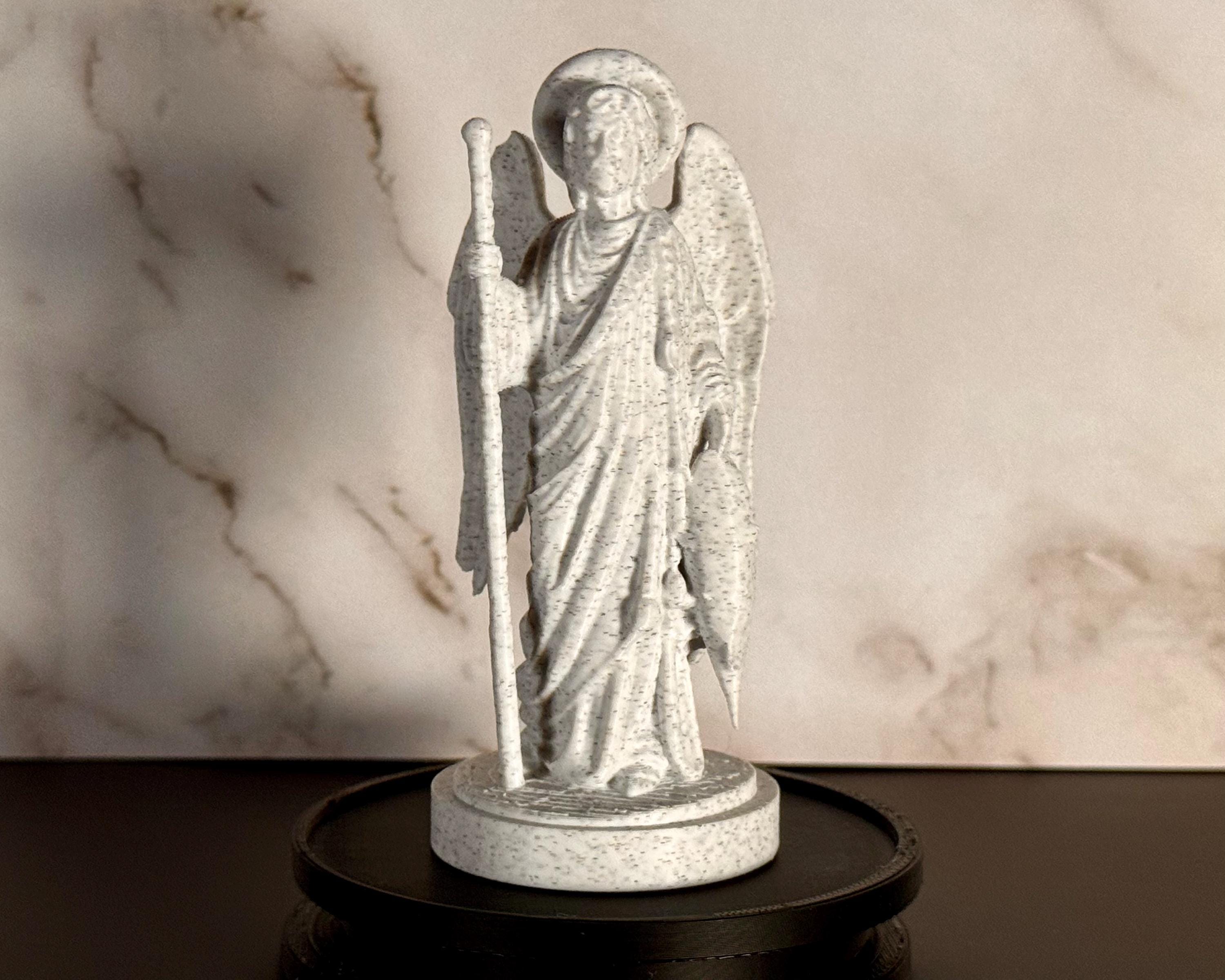 Archangel Raphael Statue –  3.7 “ Desk Size – Christian Sculpture – Religious Decor – Desktop Series