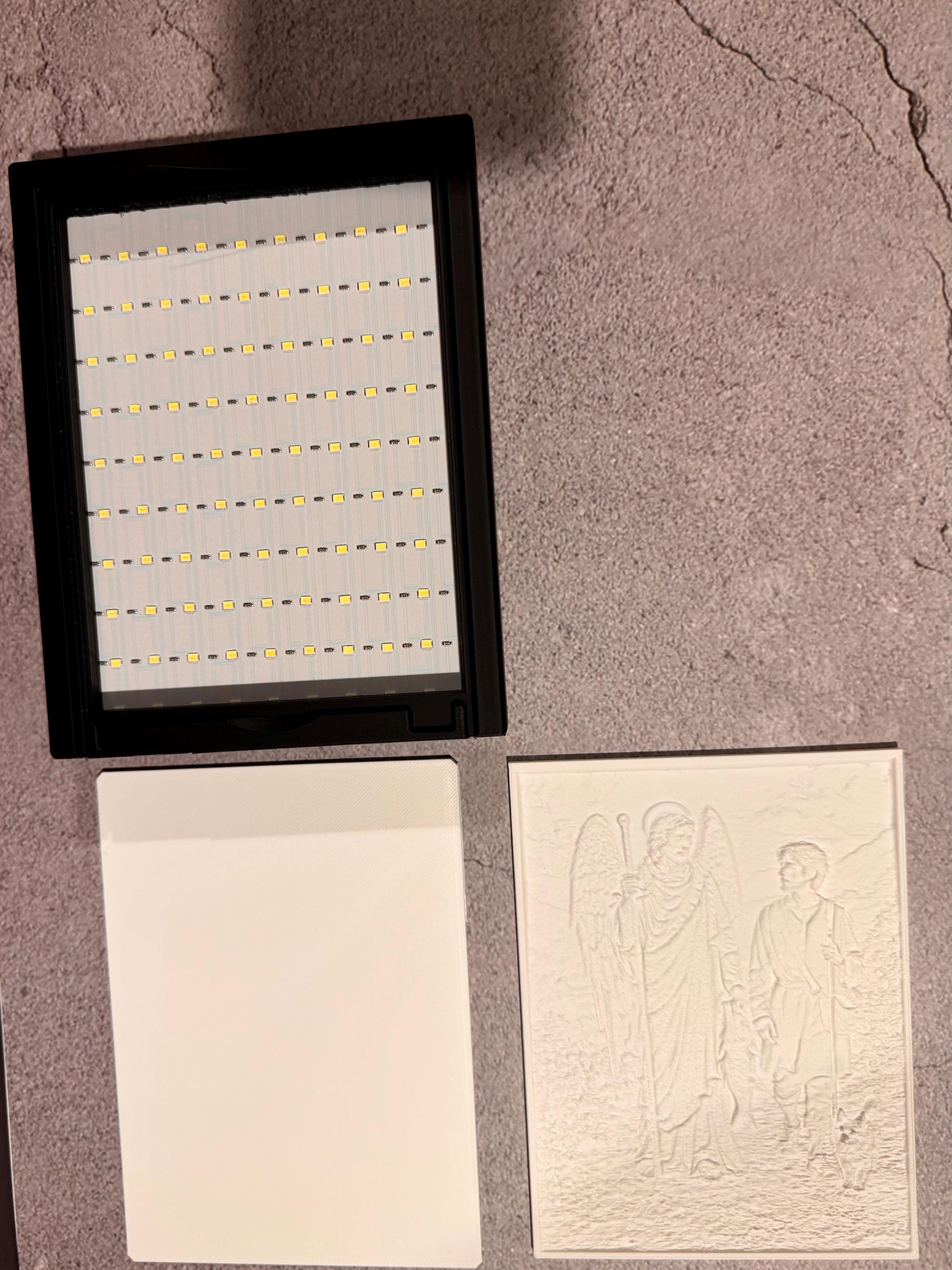 Illuminated Saint Raphael Lithophane | Backlit Religious Art | LED Faith Decor | Christian Gift