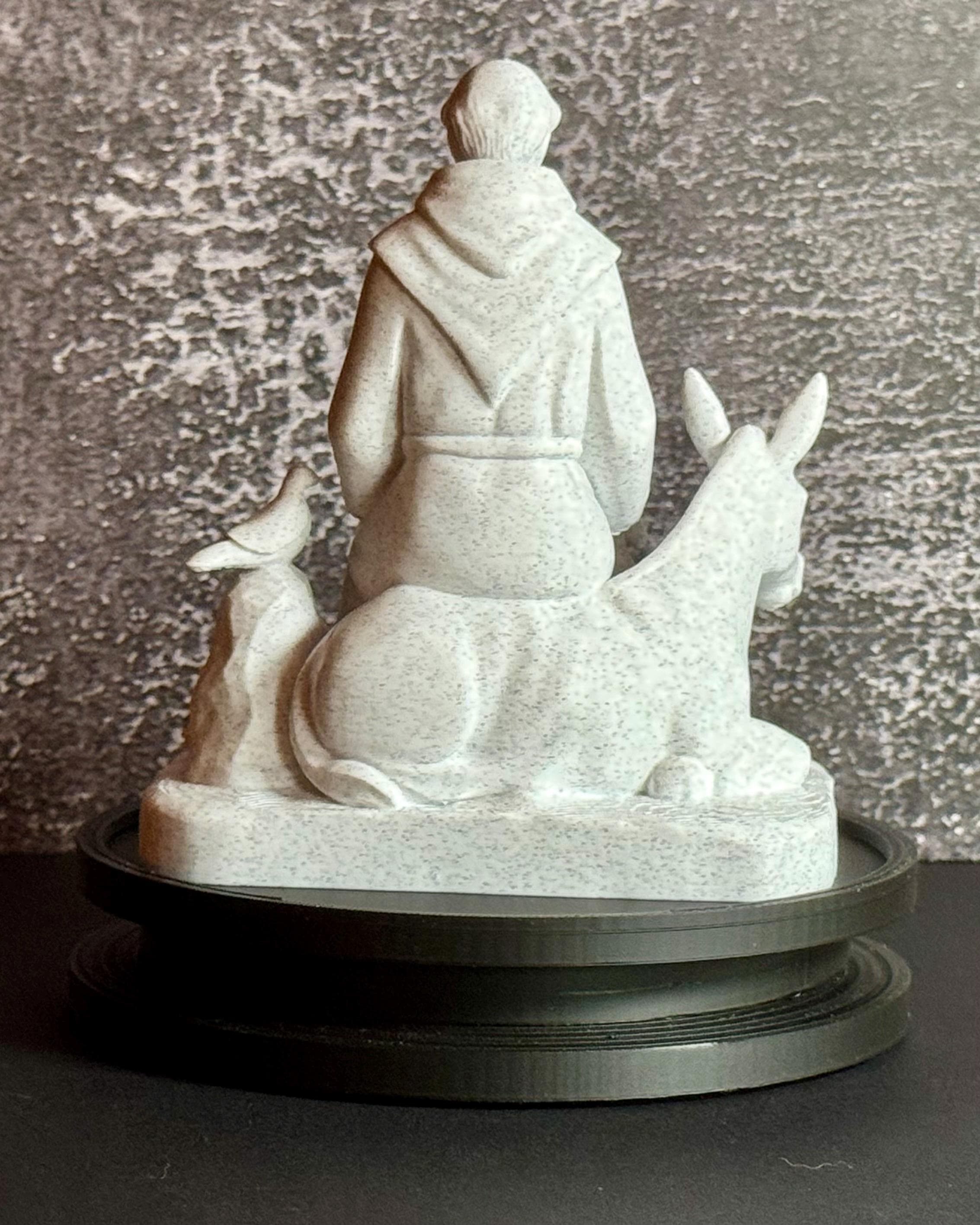 Seated St. Francis Statue with Animals | Patron Saint of Animals | Pet Memorial Christian Decor