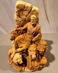 Daniel in Lions Den Sculpture | Sandstone Style Biblical Figure, Faith Decor