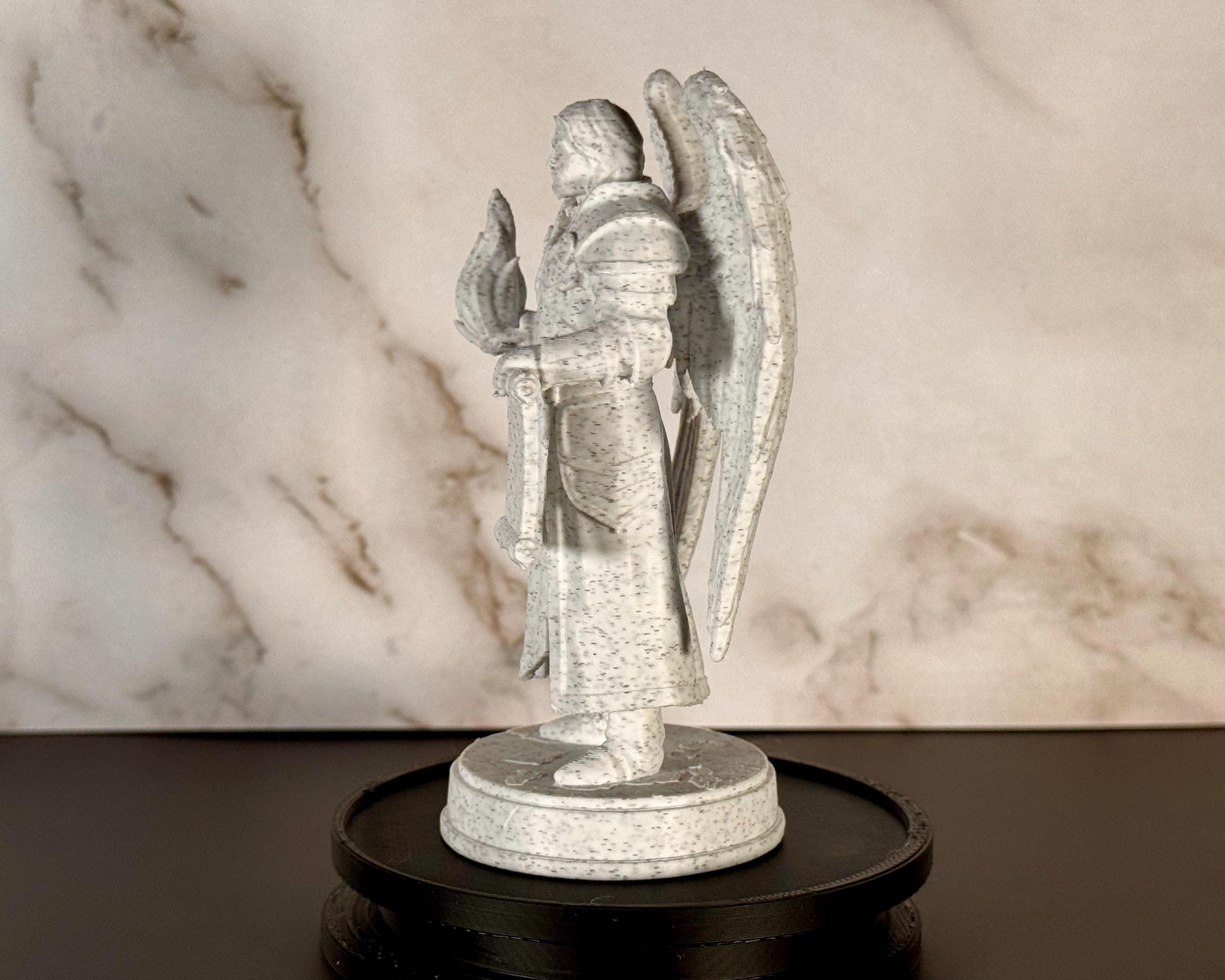Archangel Uriel Statue –  3.7 “ Desk Size – Christian Sculpture – Religious Decor – Desktop Series