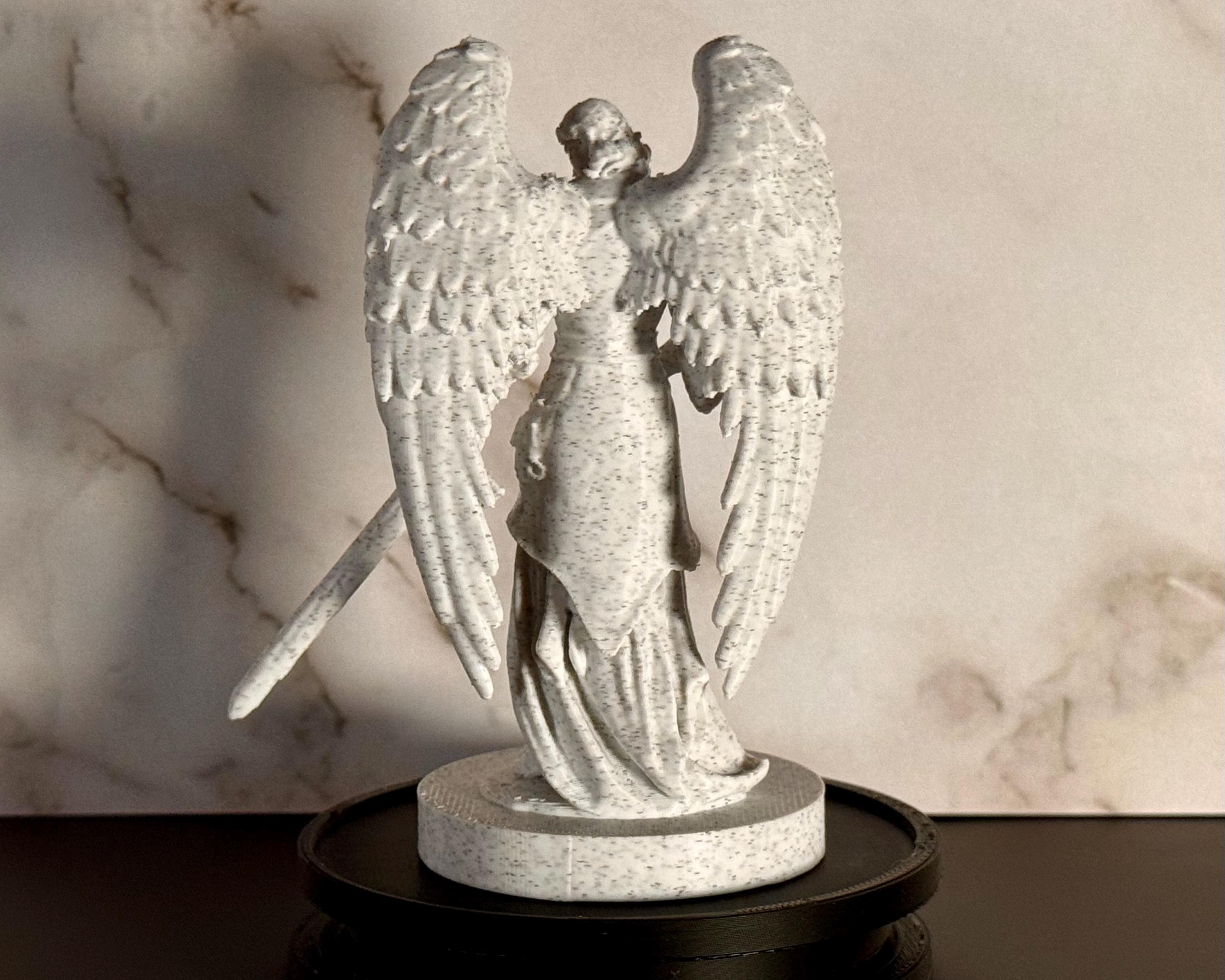 Angelic Warrior - "Send Me" –  3.7 “ Desk Size – Christian Sculpture – Religious Decor – Desktop Series