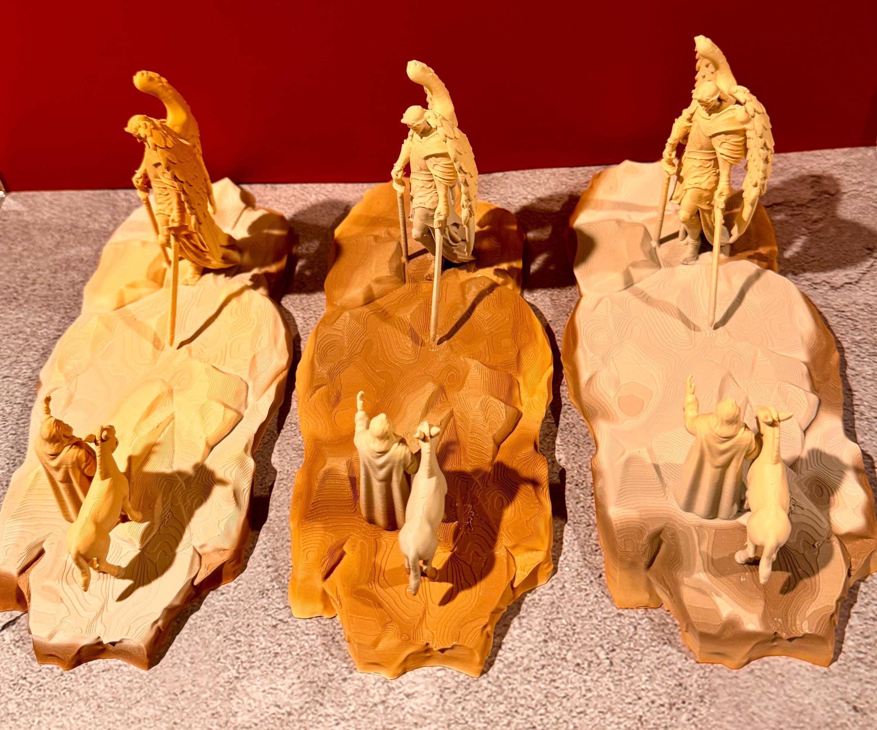 Balaam and Angel Statue – Numbers 22 Biblical Scene, 3D Printed Religious Art