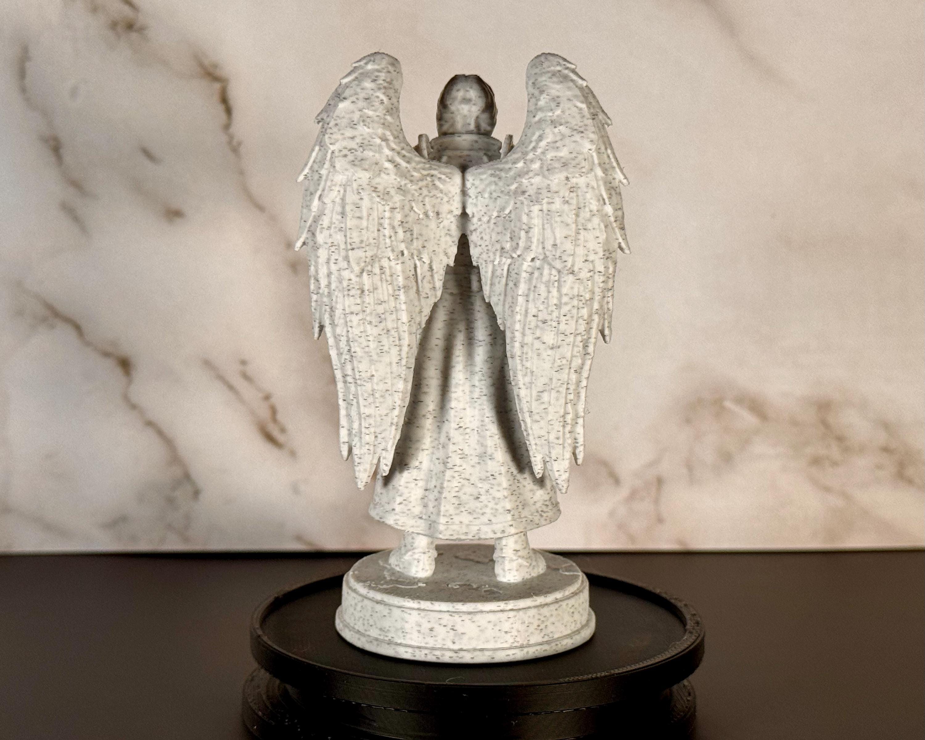 Archangel Uriel Statue –  3.7 “ Desk Size – Christian Sculpture – Religious Decor – Desktop Series