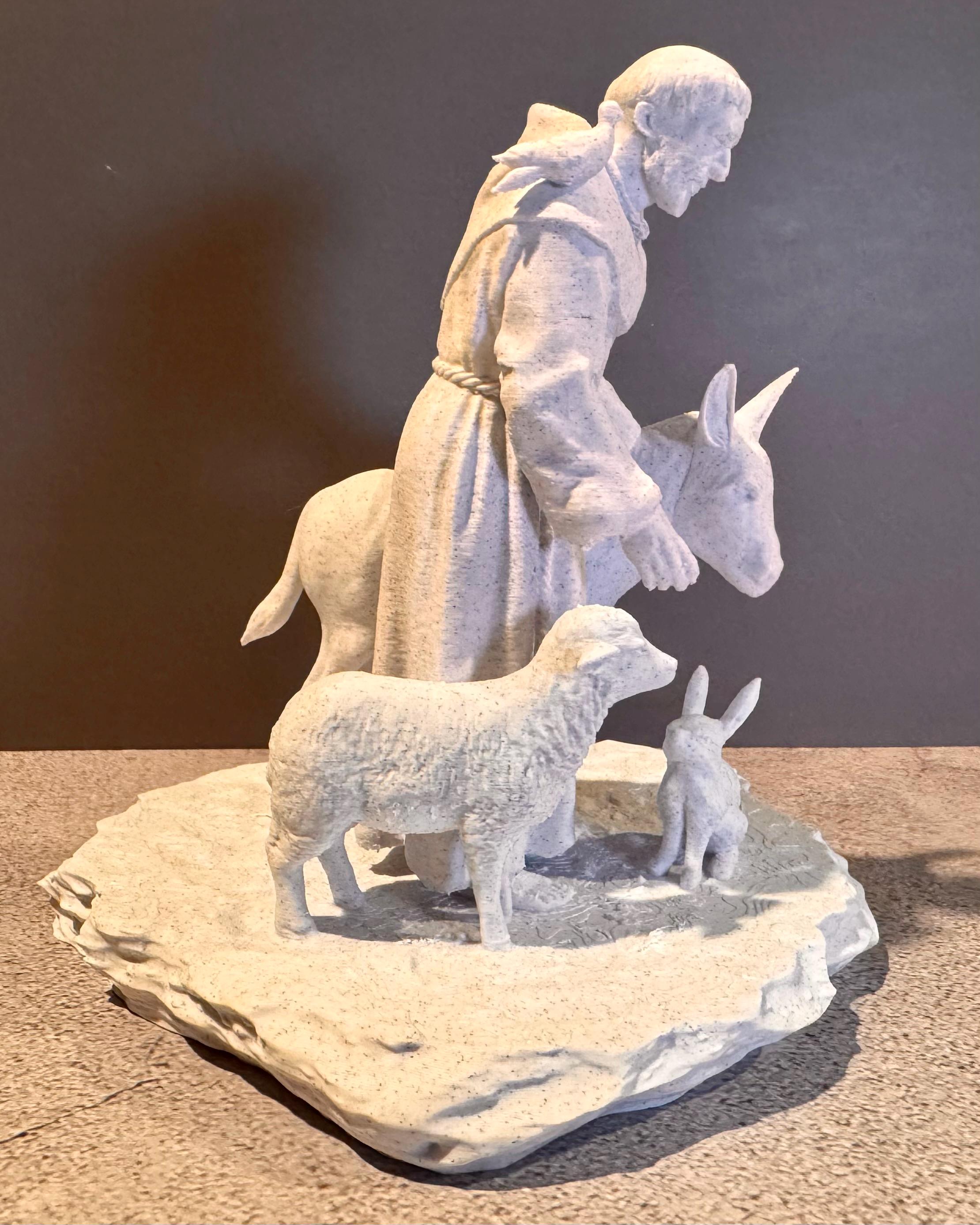 St. Francis Statue with Animals | Patron Saint of Animals | Pet Memorial Catholic Decor