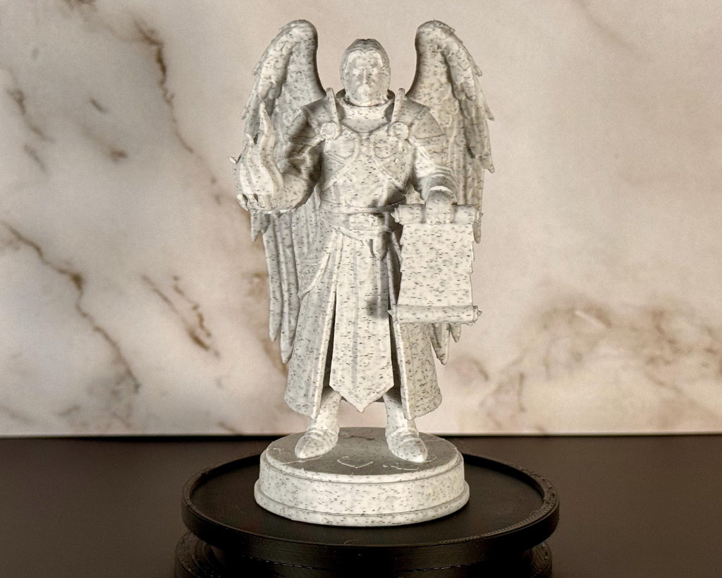 Archangel Uriel Statue –  3.7 “ Desk Size – Christian Sculpture – Religious Decor – Desktop Series