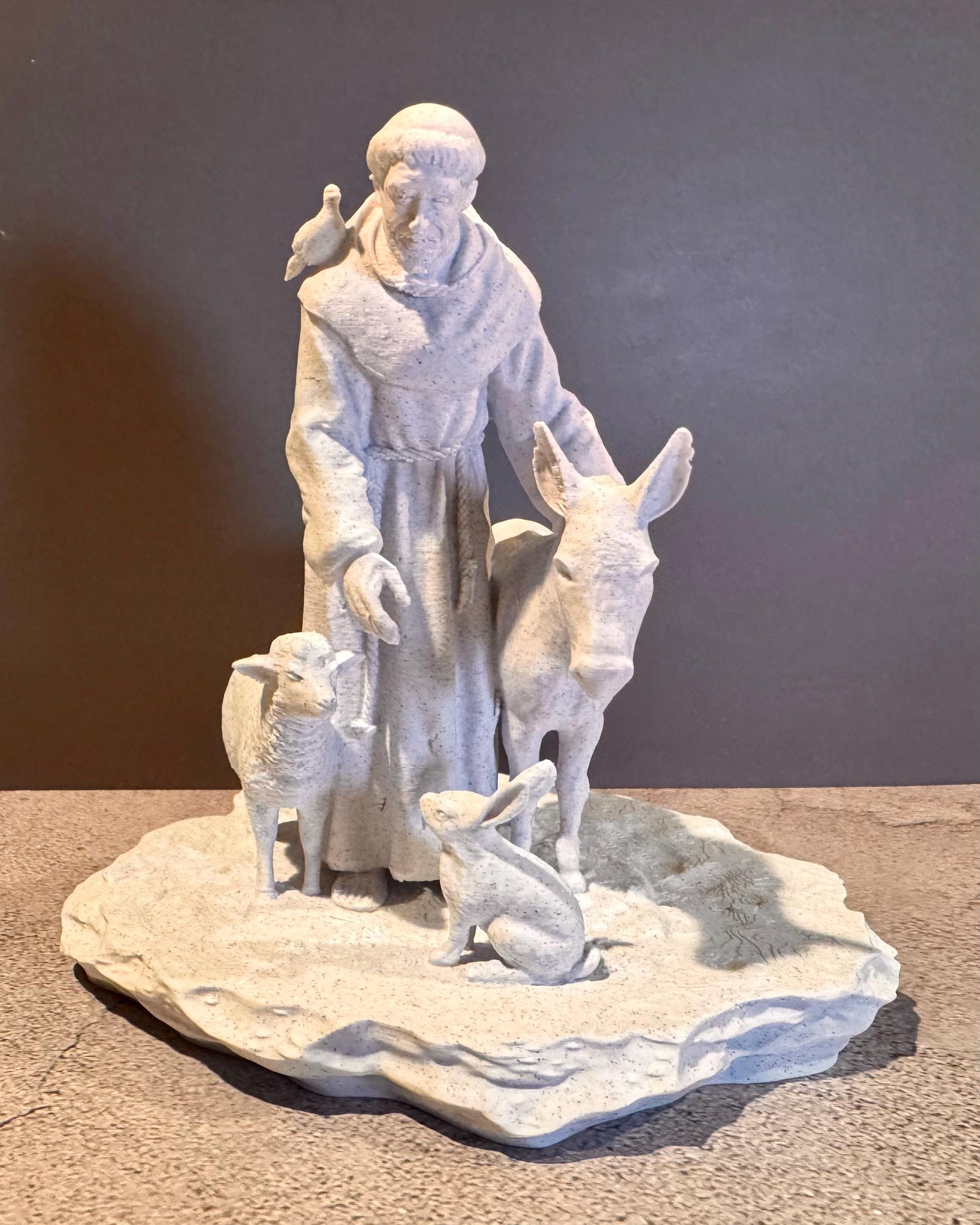 St. Francis Statue with Animals | Patron Saint of Animals | Pet Memorial Catholic Decor
