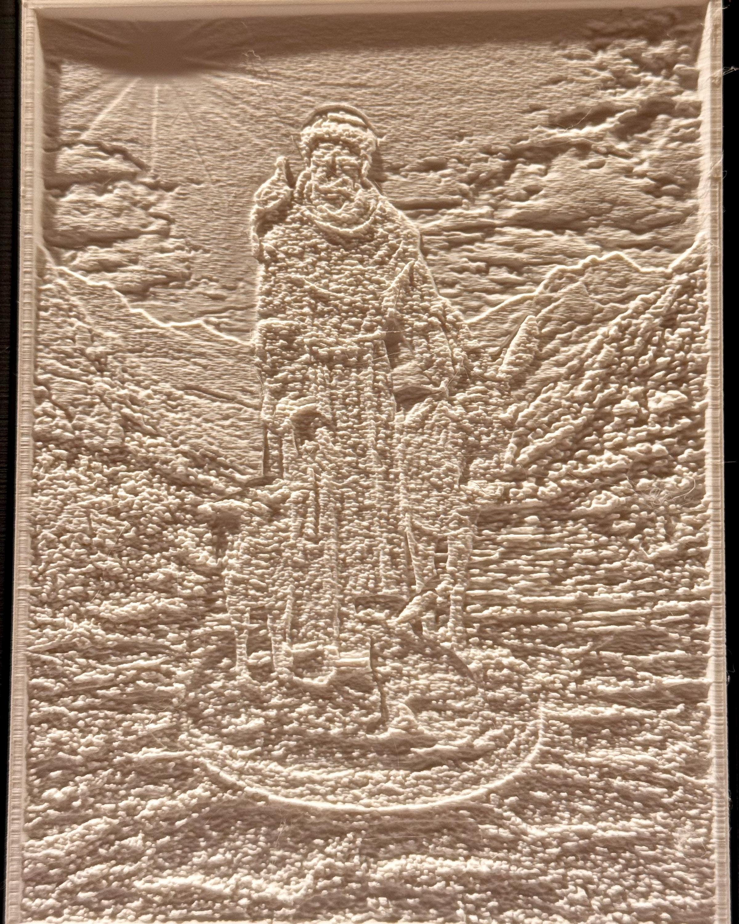 Illuminated Saint Francis Lithophane | Backlit Religious Art | LED Faith Decor | Christian Gift