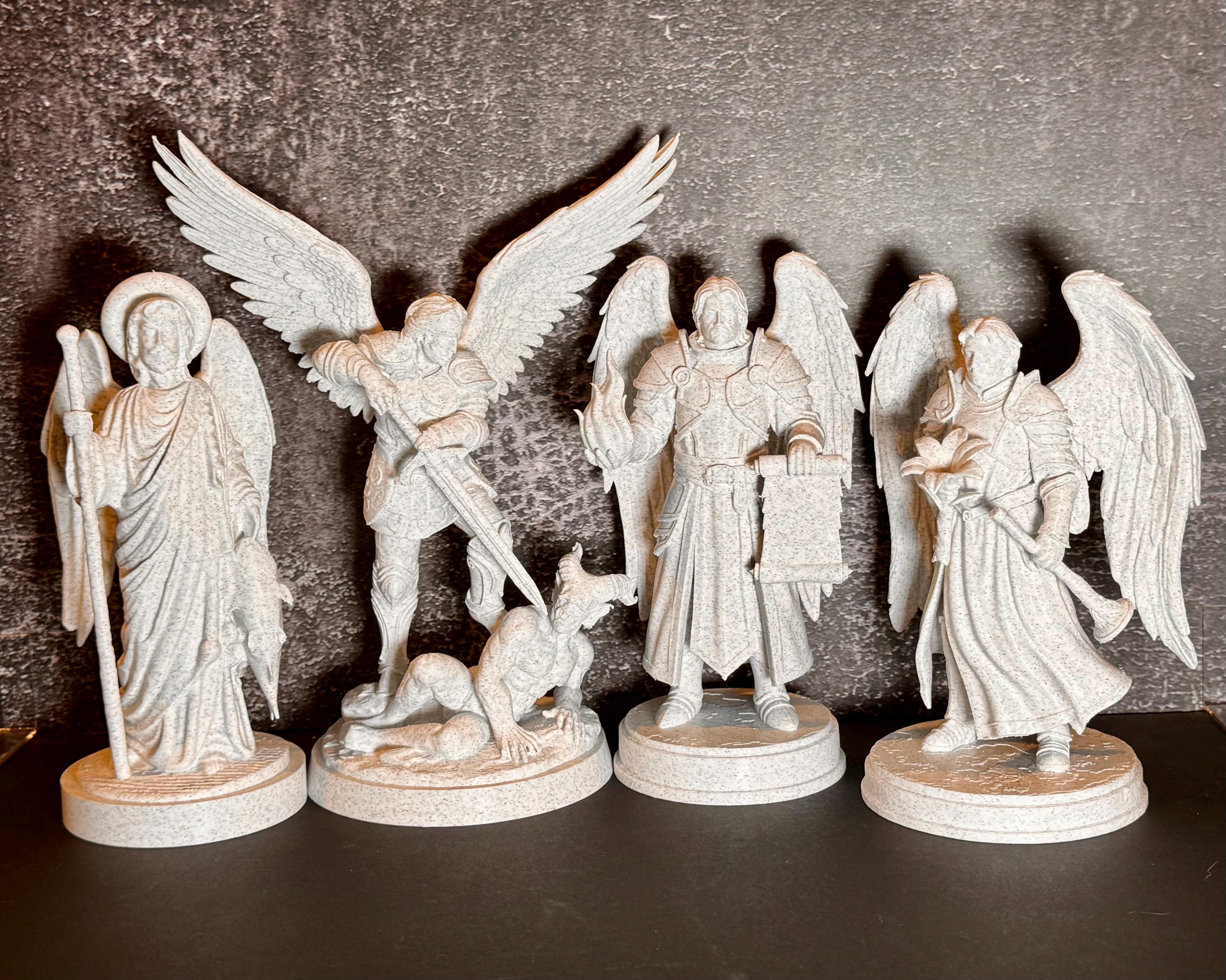Archangel Statue Set – Michael, Gabriel, Raphael, Uriel – Christian Decor