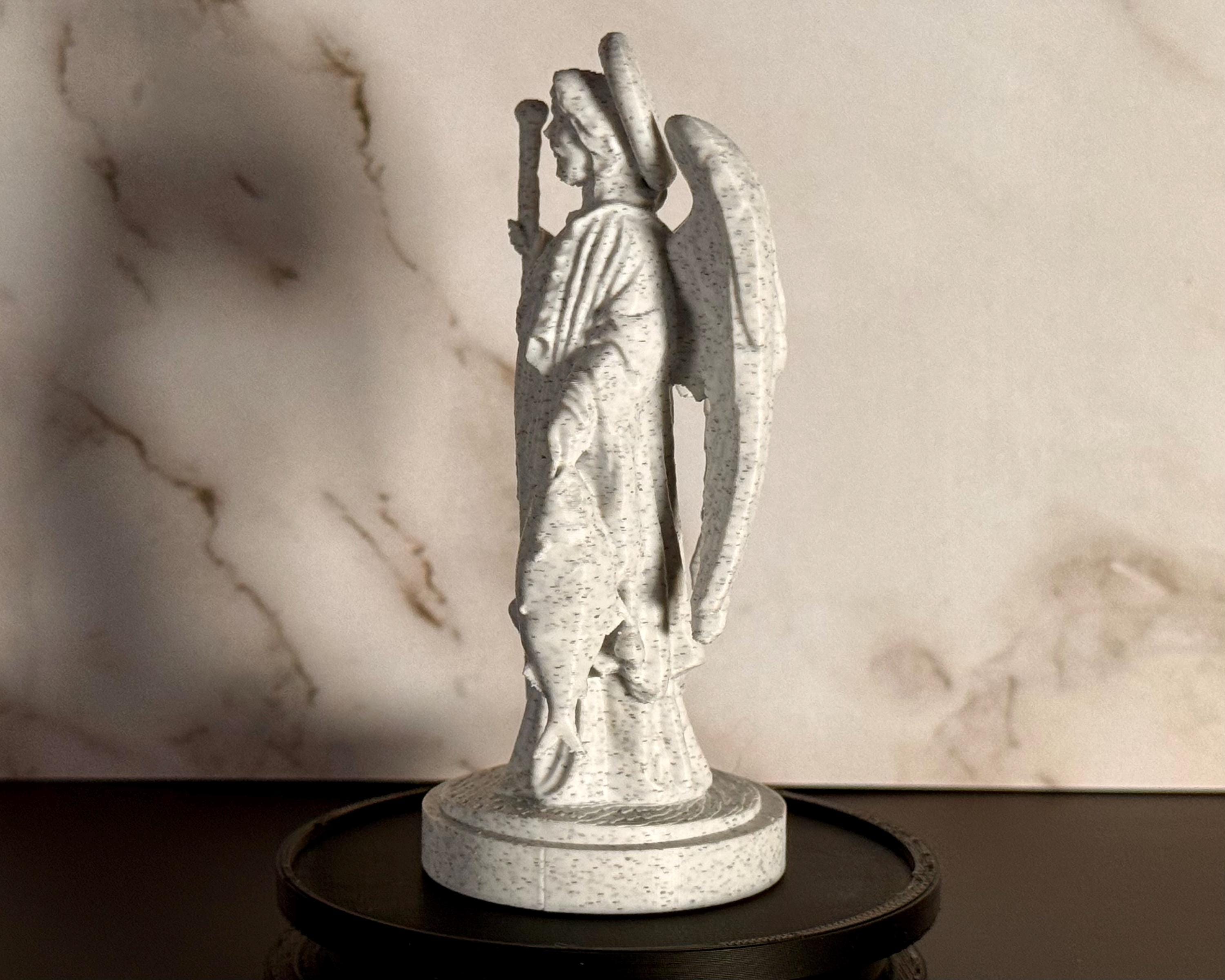 Archangel Raphael Statue –  3.7 “ Desk Size – Christian Sculpture – Religious Decor – Desktop Series