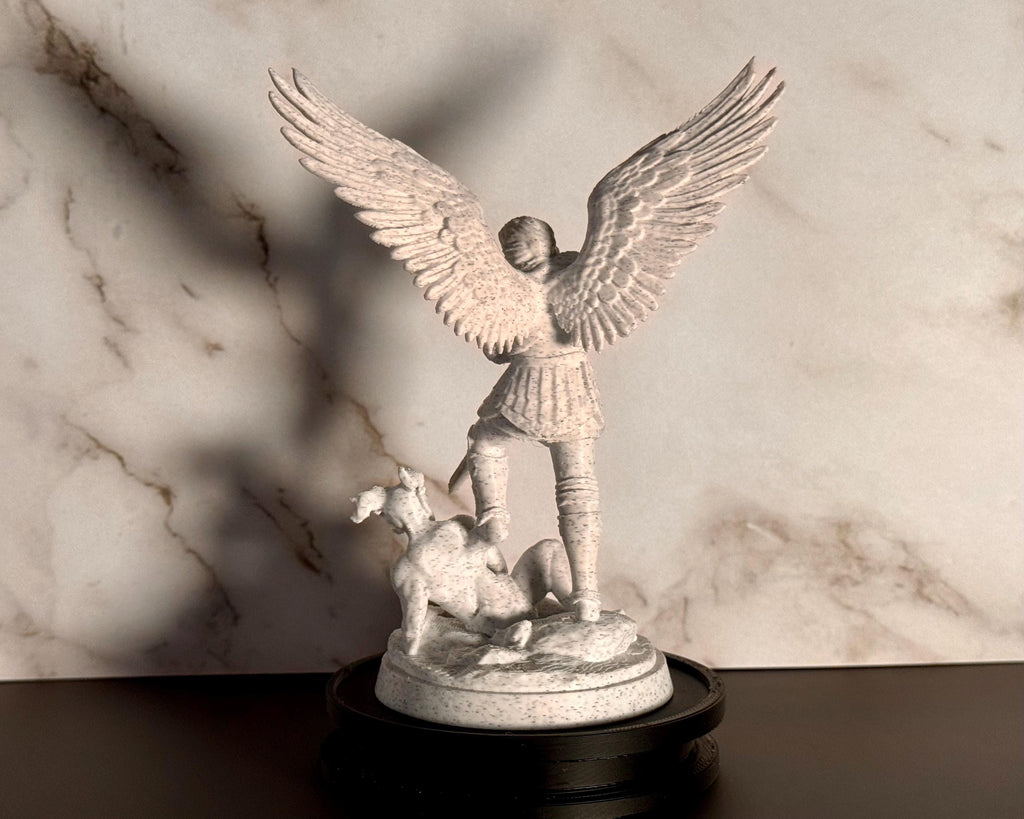 Archangel Michael Statue – 4.7” Desk Size – Christian Sculpture – Religious Decor – Desktop Series