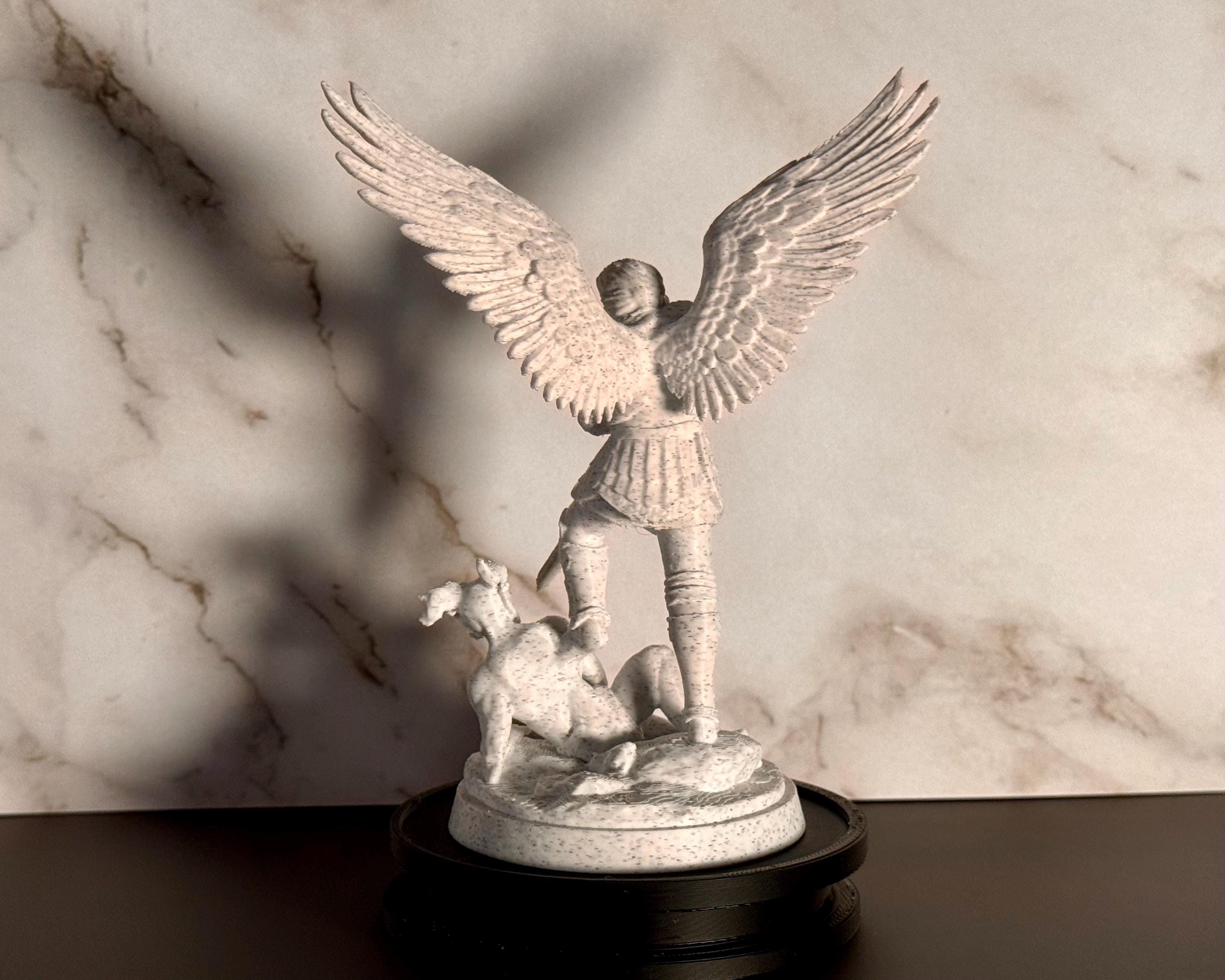 Archangel Michael Statue – 4.7” Desk Size – Christian Sculpture – Religious Decor – Desktop Series