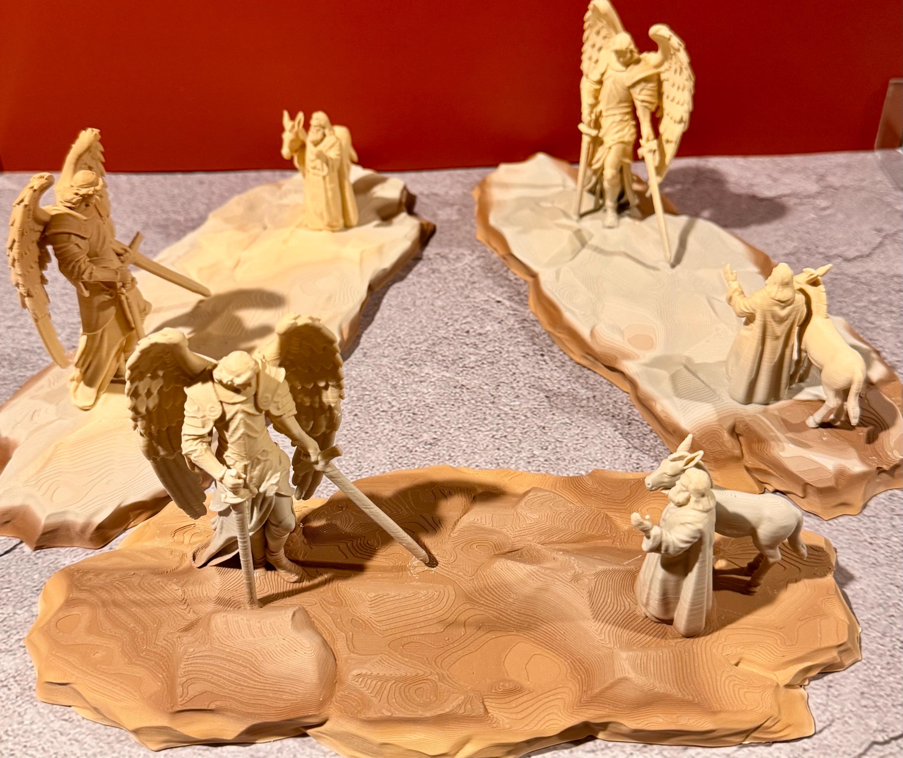 Balaam and Angel Statue – Numbers 22 Biblical Scene, 3D Printed Religious Art