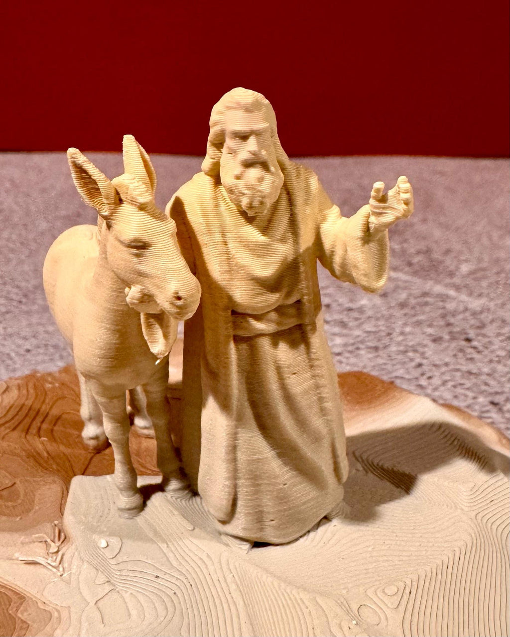 Balaam and Angel Statue – Numbers 22 Biblical Scene, 3D Printed Religious Art