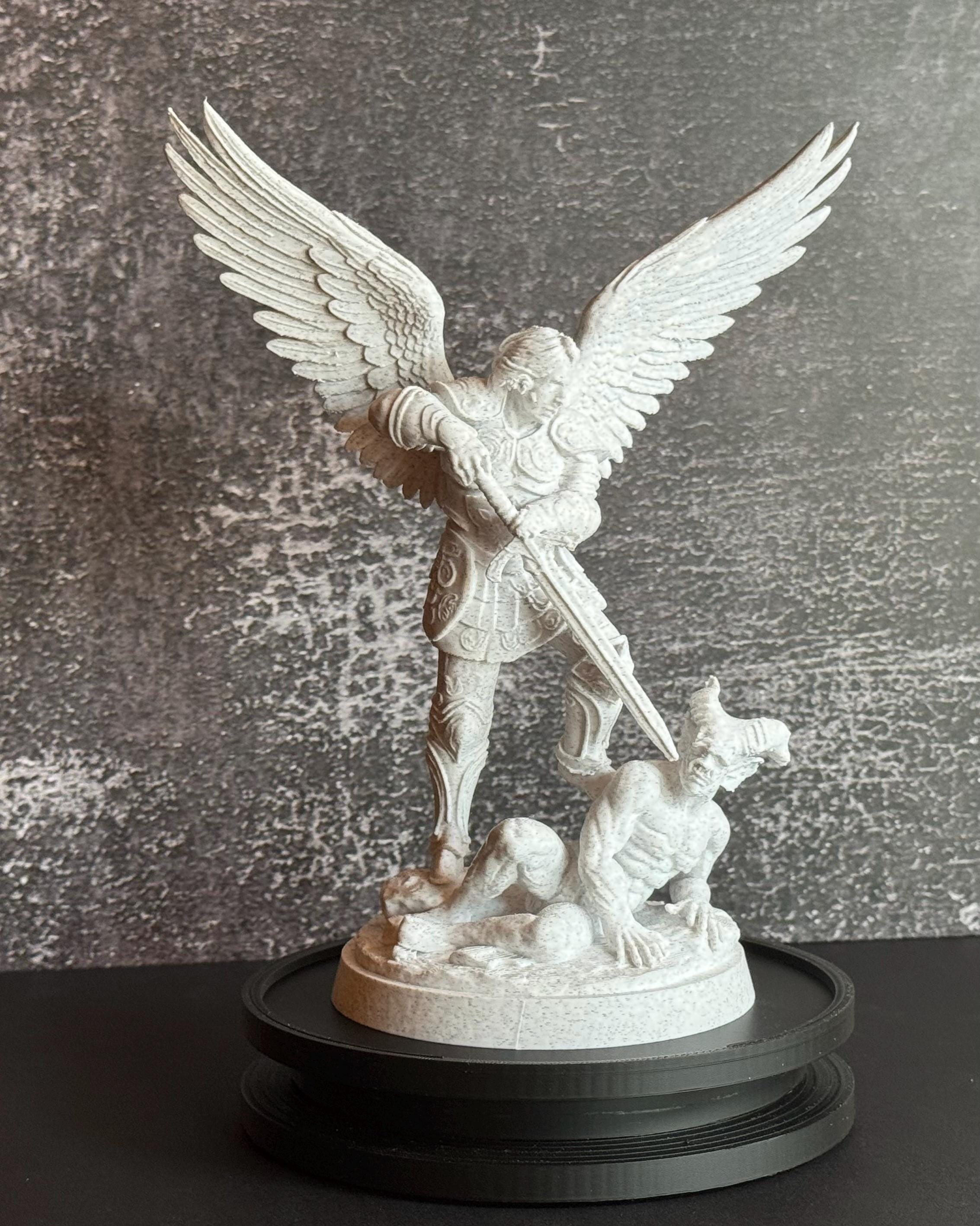 Archangel Michael Statue – 7.7  Inch Religious Sculpture – Christian Home Decor – Large Angel Figurine