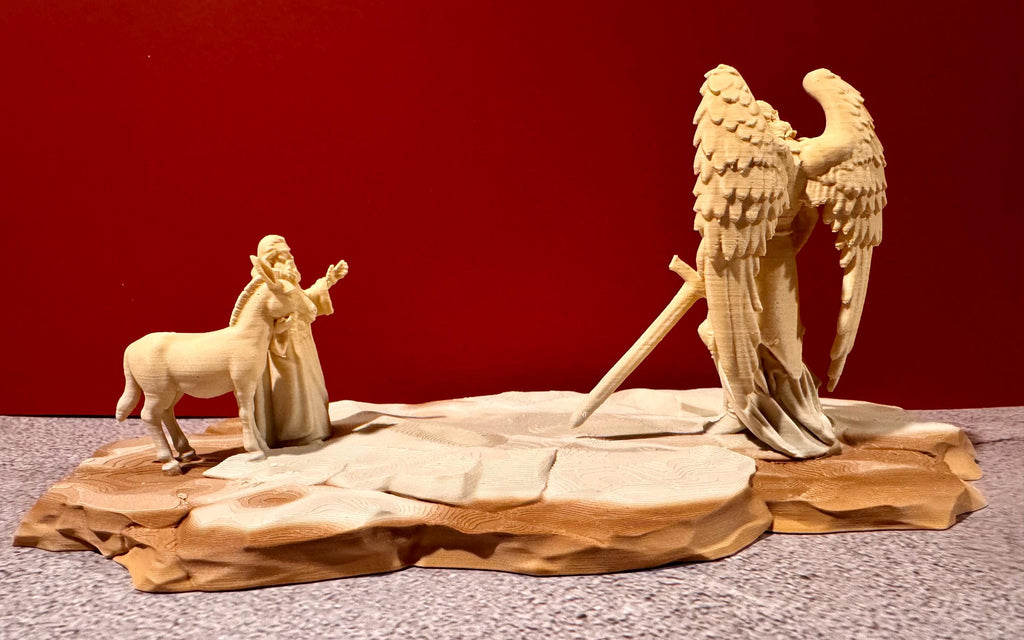 Balaam and Angel Statue – Numbers 22 Biblical Scene, 3D Printed Religious Art